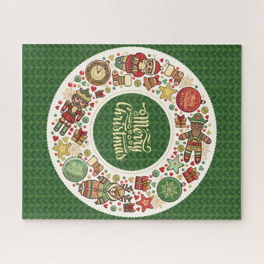 feestdag met kronkelige kerst legpuzzel (Horizontaal)