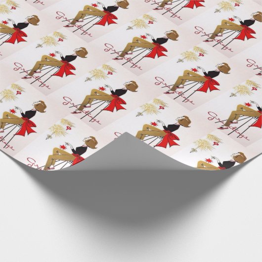 feestdag met oud kerstfeest cadeaupapier (Hoek)