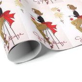 feestdag met oud kerstfeest cadeaupapier (Rol Hoek)