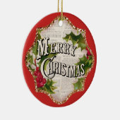  feestdag met prettige kerstfeestdag keramisch ornament (Rechts)