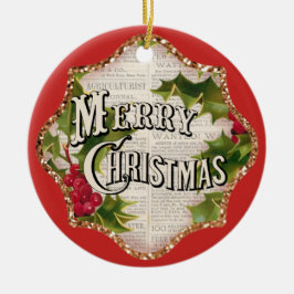  feestdag met prettige kerstfeestdag keramisch ornament