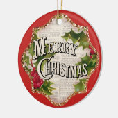  feestdag met prettige kerstfeestdag keramisch ornament (Links)