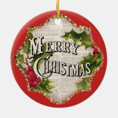  feestdag met prettige kerstfeestdag keramisch ornament (Achterkant)