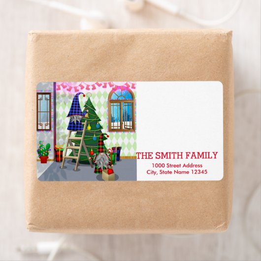  feestdag met witte sneeuw etiket (Insitu)