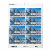 feestdag met witte sneeuw etiket (Full Sheet)