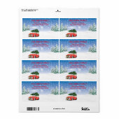 feestdag met witte sneeuw voor kerstmis etiket (Full Sheet)