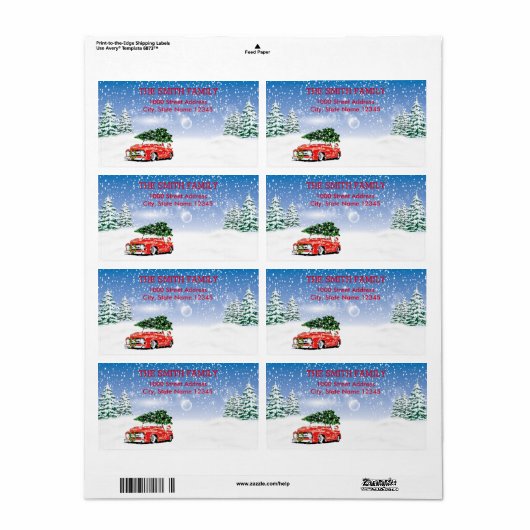  feestdag met witte sneeuw voor kerstmis etiket (Full Sheet)