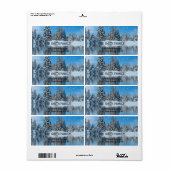 feestdag met witte sneeuw voor kerstmis etiket (Full Sheet)