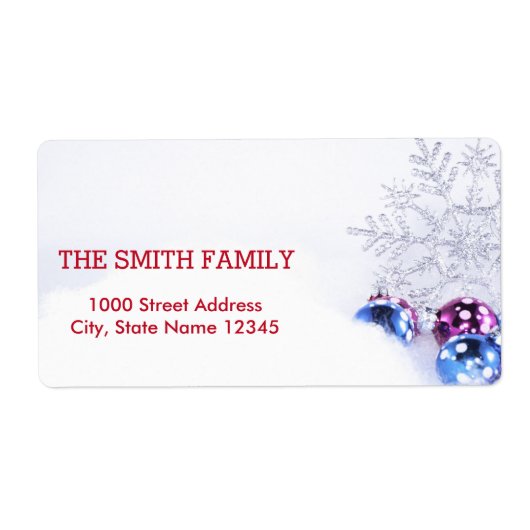  feestdag met witte sneeuw voor kerstmis etiket (Voorkant)