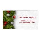  feestdag met witte sneeuw voor kerstmis etiket (Voorkant)