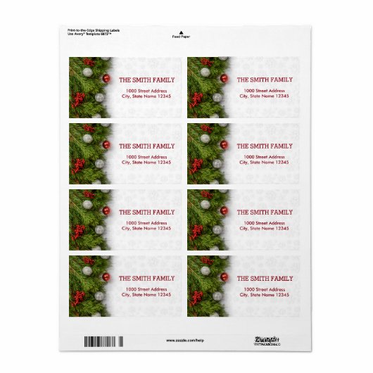  feestdag met witte sneeuw voor kerstmis etiket (Full Sheet)