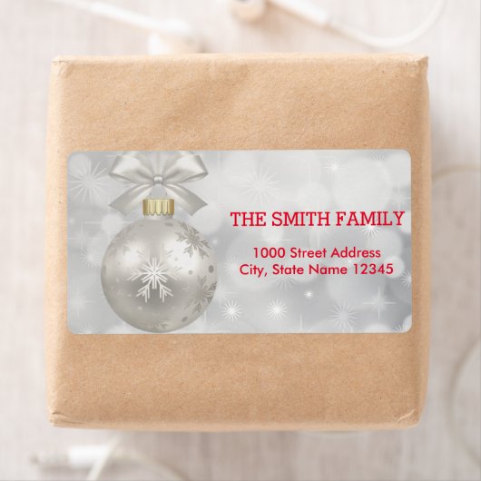  feestdag met witte sneeuw voor kerstmis etiket (Insitu)