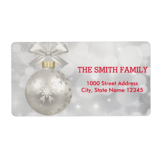  feestdag met witte sneeuw voor kerstmis etiket (Voorkant)