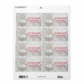  feestdag met witte sneeuw voor kerstmis etiket (Full Sheet)