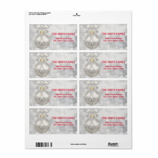  feestdag met witte sneeuw voor kerstmis etiket (Full Sheet)