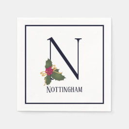 feestdag monogram Letter N Paper Napkin Servet