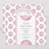 feestdag of teamfeest voor stoffige roze meisjes kaart (Voorkant / Achterkant)