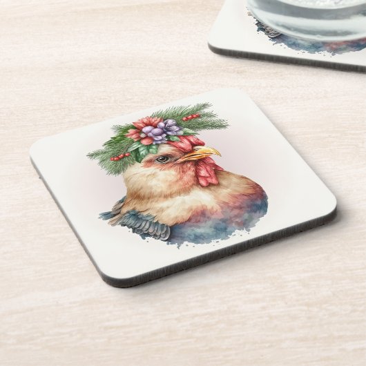 feestdag / Onderzetters met kerstkip (Linkerzijde)