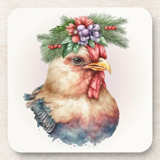 feestdag / Onderzetters met kerstkip (Voorkant)