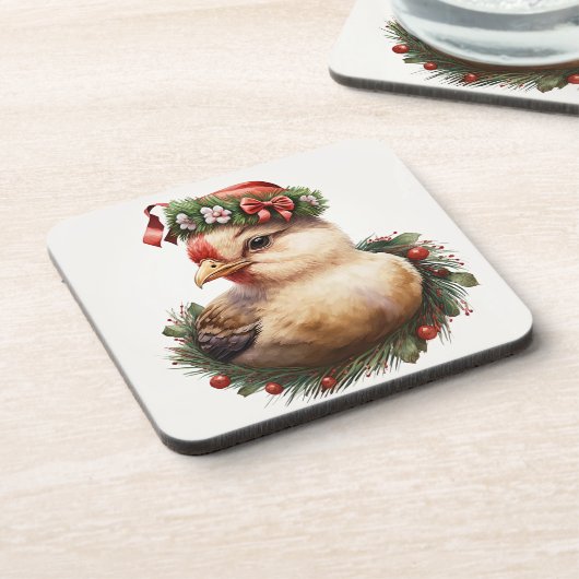 feestdag / Onderzetters met kerstkip (Linkerzijde)