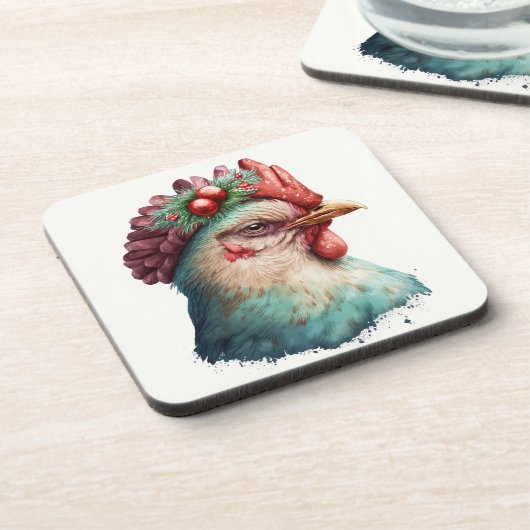 feestdag / Onderzetters met kerstkip (Linkerzijde)