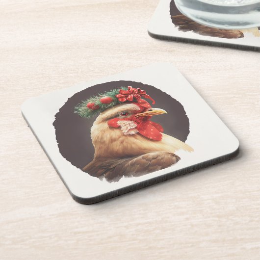 feestdag / Onderzetters met kerstkip (Linkerzijde)