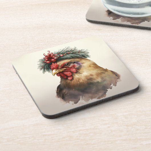 feestdag / Onderzetters met kerstkip (Linkerzijde)