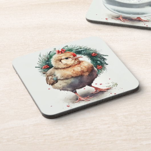 feestdag / Onderzetters met kerstkip (Linkerzijde)