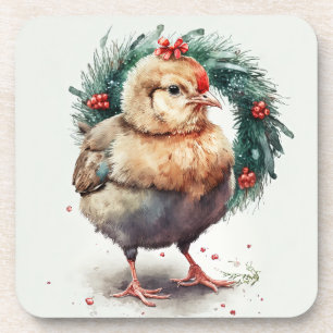 feestdag / Onderzetters met kerstkip