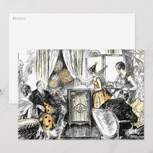  feestdag ouderwetse halloween kaart (Voorkant / Achterkant)