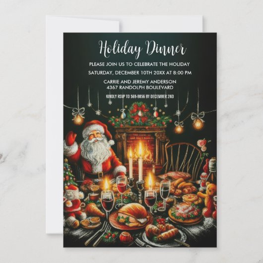 Feestdag Pastel Tekening Santa Kaart (Voorkant)