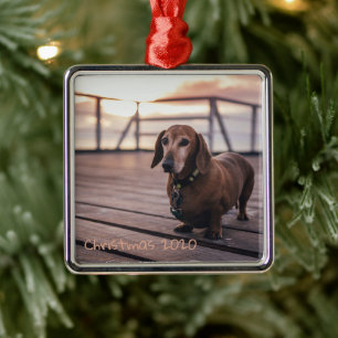 feestdag Pet Dog Dachshund Metalen Ornament