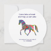 feestdag regenboogpaard kaart (Achterkant)