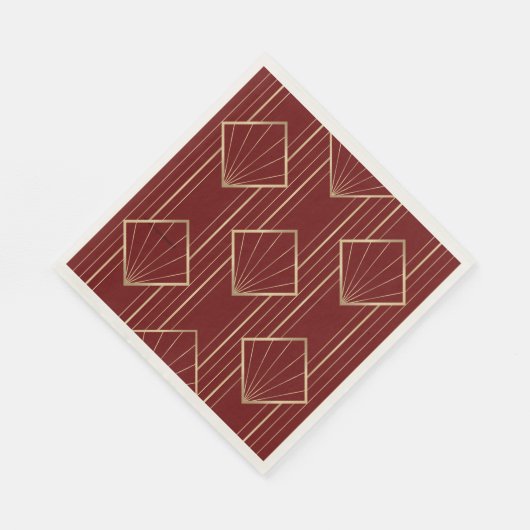 feestdag rood en goud servet (Hoek)