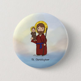 Feestdag Sint-Christoffel Heilige  Ronde Button 5,7 Cm