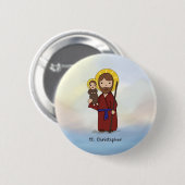 Feestdag Sint-Christoffel Heilige  Ronde Button 5,7 Cm (Voorkant /achterkant)