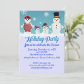  feestdag: sneeuwfamilie kaart (Staand voorkant)