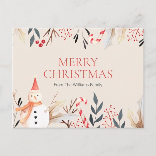  feestdag Snowman Kerstfeestdag Briefkaart (Voorkant)