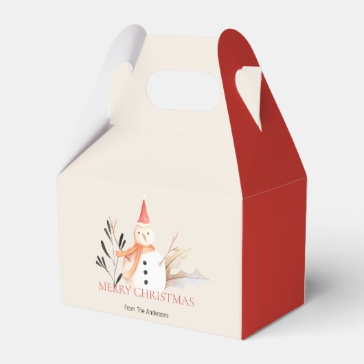 feestdag Snowman Kerstmis Bedankdoosjes (Achterkant)