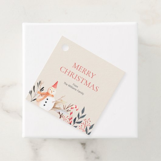  feestdag Snowman Kerstmis Bedankjes Labels (In situ)