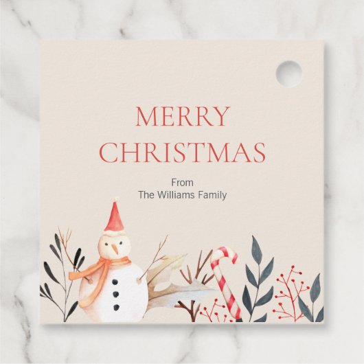  feestdag Snowman Kerstmis Bedankjes Labels (Achterkant)