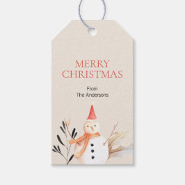 feestdag Snowman Kerstmis Cadeaulabel