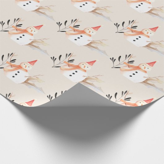  feestdag Snowman Kerstmis Cadeaupapier (Hoek)