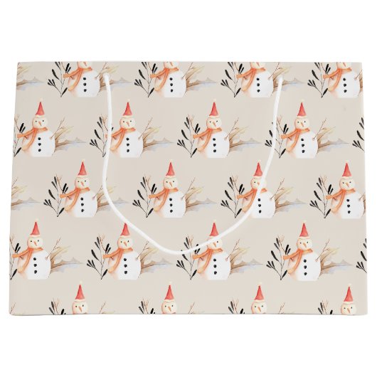  feestdag Snowman Kerstmis Groot Cadeauzakje (Voorkant)