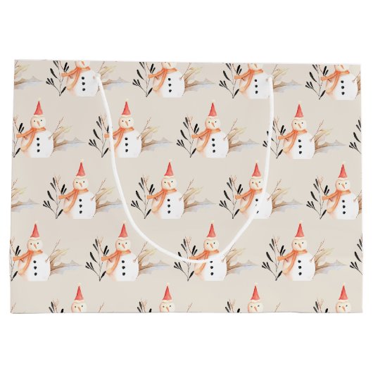  feestdag Snowman Kerstmis Groot Cadeauzakje (Achterkant)