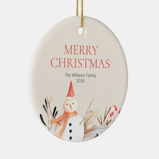  feestdag Snowman Kerstmis Keramisch Ornament (Rechts)