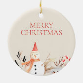  feestdag Snowman Kerstmis Keramisch Ornament (Achterkant)