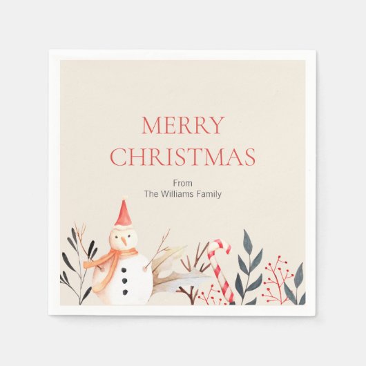  feestdag Snowman Kerstmis Servet (Voorkant)