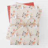  feestdag Snowman Merry Kerstmis Inpakpapier Vel (In situ)