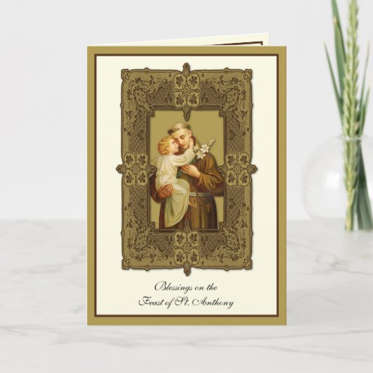 Feestdag St. Antonius Jezus Religieuze Kaart (Voorkant)